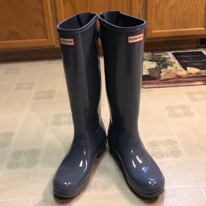 Hunter Gray Gloss Tall Boots
